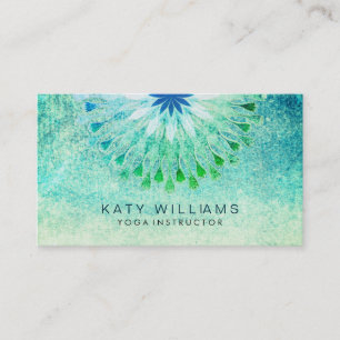 Carte De Visite Instructeur de Yoga Turquoise Lotus Fleur Aquarell
