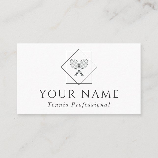 Carte De Visite Instructeur d'entraîneur professionnel de tennis C (Devant)