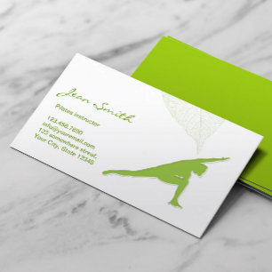 Carte de visite instructeur du Pilates vert printe