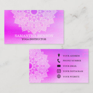 Carte De Visite Instructeur élégant de yoga de logo de Lotus de