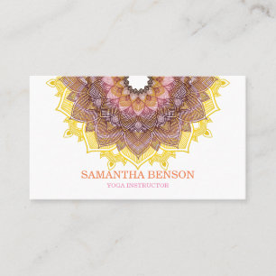Carte De Visite Instructeur élégant de yoga de Lotus de mandala