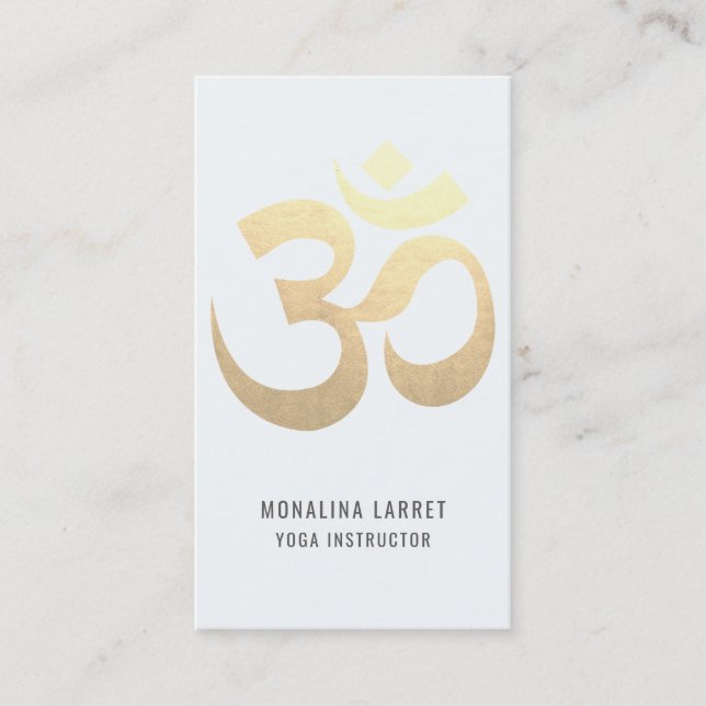 Carte De Visite Instructeur élégant de yoga de symbole de (Devant)