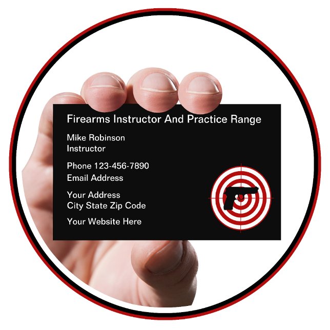 Carte De Visite Instructeur en armes à feu et autodéfense (Créateur téléchargé)