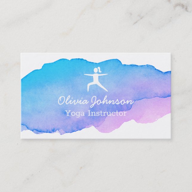 Carte De Visite Instructeur indépendant de yoga de rose à la mode (Devant)