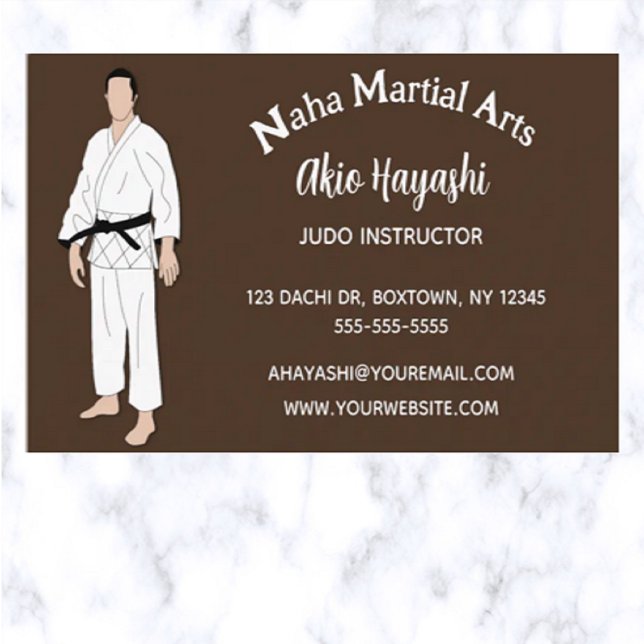 Carte De Visite Instructeur Judo d'arts martiaux modifiable (Créateur téléchargé)