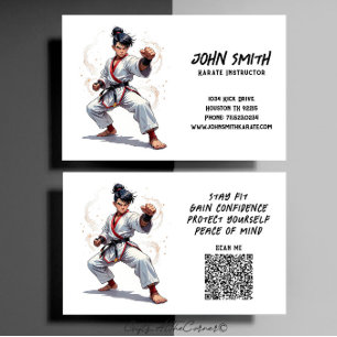 Carte De Visite Instructeur Karate Taekwondo Martial Arts