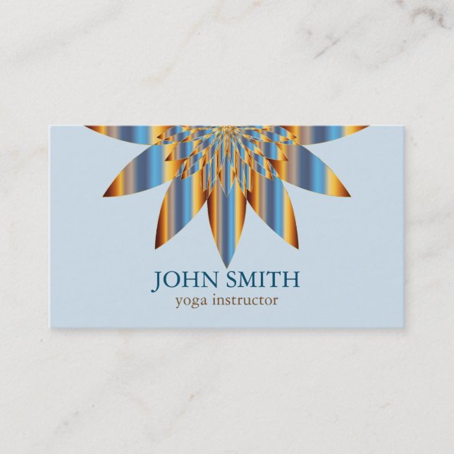 Carte De Visite Instructeur minimaliste Lotus Yoga (Devant)