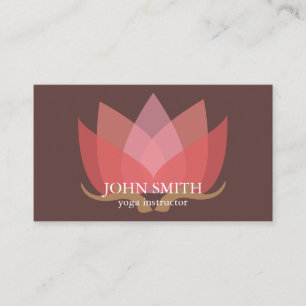 Carte De Visite Instructeur minimaliste moderne de Yoga Lotus blan