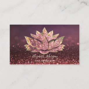 Carte De Visite Instructeur professionnel de yoga Lotus Bokeh