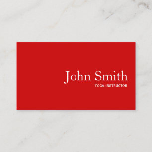 Carte de visite instructeur simple de Yoga rouge c