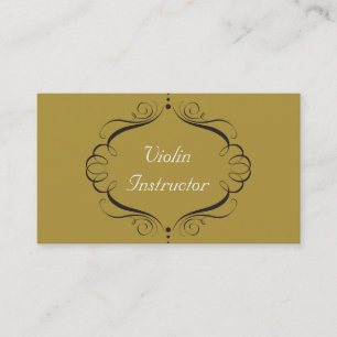 Carte de visite instructeur violon or