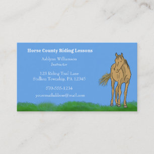 Carte De Visite Instructeurs d'équitation Cheval Thème
