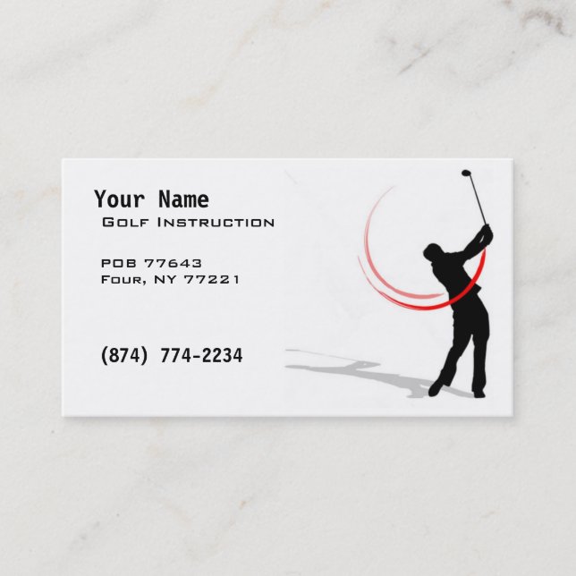 Carte De Visite Instruction de golf (Devant)