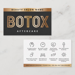 Carte De Visite Instruction de remplissage Botox Gold de luxe
