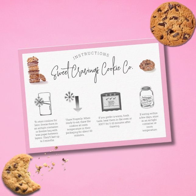 Carte De Visite Instruction de soin des cookies  (Créateur téléchargé)