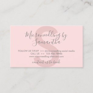 Carte De Visite Instruction de suivi en microneedling rose