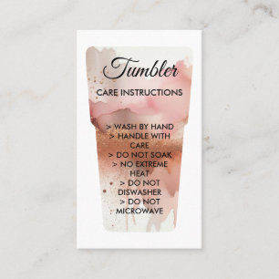 Carte De Visite Instruction d'entretien de la tasse tumbler imprim