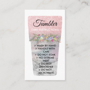 Carte De Visite Instruction d'entretien de tasse tumbler imprimée
