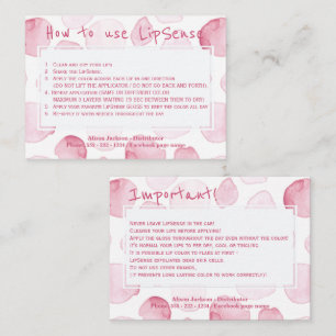 Carte De Visite Instructions d'application du distributeur de prod