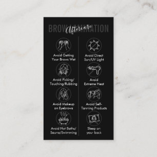 Carte De Visite Instructions de conseils de soins après laminage d