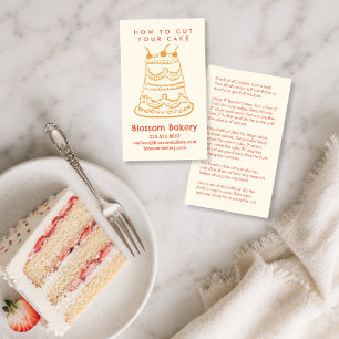Carte De Visite Instructions de découpe de gâteau Boulangerie Dess