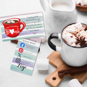 Carte De Visite instructions de la bombe chocolat chaud demande d'