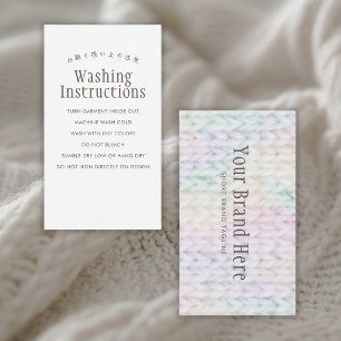 Carte De Visite Instructions de lavage au pastel arc-en-ciel trico