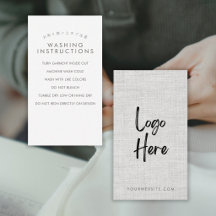 Instructions de lavage de logo en tissu gris moder