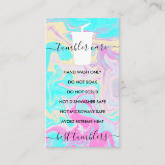 Carte De Visite Instructions de soin du tambour ombré vinyle