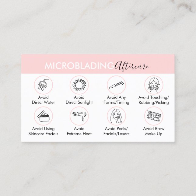 Carte De Visite Instructions de soins après cicatrisation de micro (Dos)