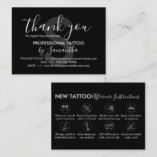 Carte De Visite Instructions de soins après corps art tatouage Mer
