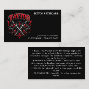 Carte De Visite Instructions de soins après tatouage