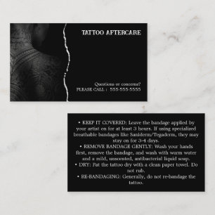 Carte De Visite Instructions de soins après tatouage
