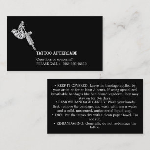 Carte De Visite Instructions de soins après tatouage