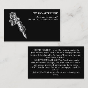 Carte De Visite Instructions de soins après tatouage