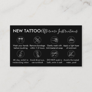 Carte De Visite Instructions de soins après tatouage d'art corpore