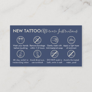 Carte De Visite Instructions de soins après tatouage de l'art corp