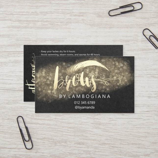 Carte De Visite Instructions de soins postérieurs Brow Microblade  (Devant/Arrière en situation)