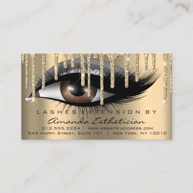 Carte De Visite Instructions de soins postérieurs Eyelash Extensio (Devant)
