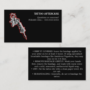 Carte De Visite Instructions de suivi de tatouage