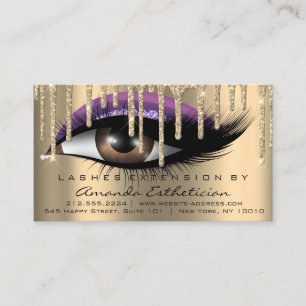 Carte De Visite Instructions de suivi Eyelash Extension Purple