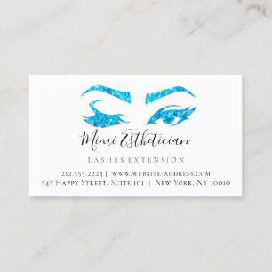 Carte De Visite Instructions de suivi Eyelash White Blue Eyes