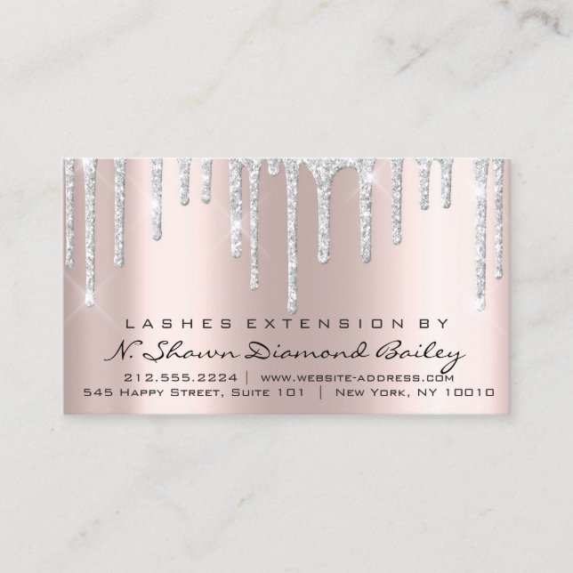 Carte De Visite Instructions de suivi Lash Extension Gris Drives (Devant)