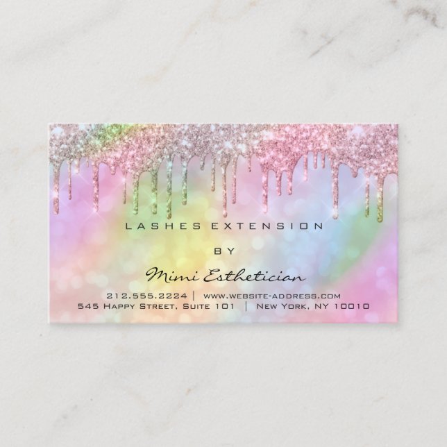 Carte De Visite Instructions de suivi Lash Rose Drift HOLOGRAPHic (Devant)