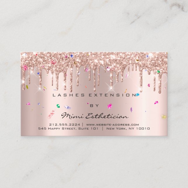 Carte De Visite Instructions de suivi Lash Rose Drivers Confetti (Devant)