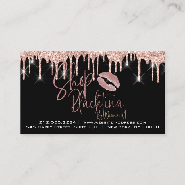 Carte De Visite Instructions de suivi Lash Rose Drives Custom Logo (Devant)