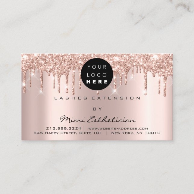 Carte De Visite Instructions de suivi Lash Rose Gold Drivers Logo (Devant)