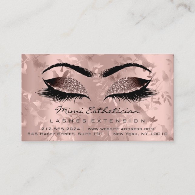 Carte De Visite Instructions de suivi Lash Rose Gold Eyelashes (Devant)