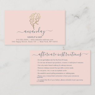 Carte De Visite Instructions de suivi Lash Rose Gold Logo Minimal