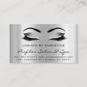 Carte De Visite Instructions de suivi Lashes Extension Gris gris g